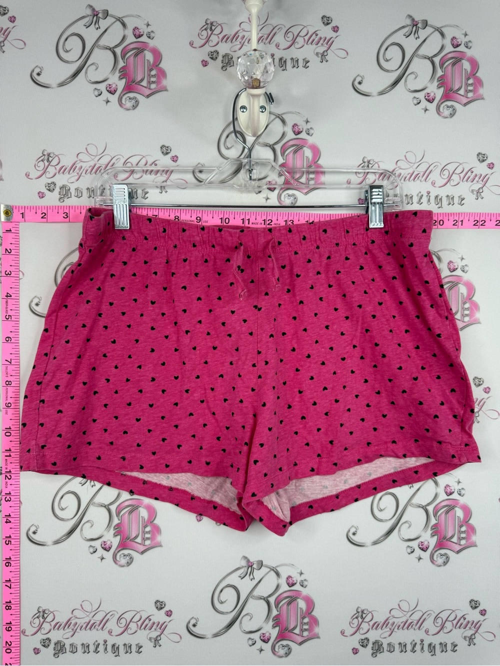 LVER SHORTS Hot Pink Heart Print Lounge Shorts